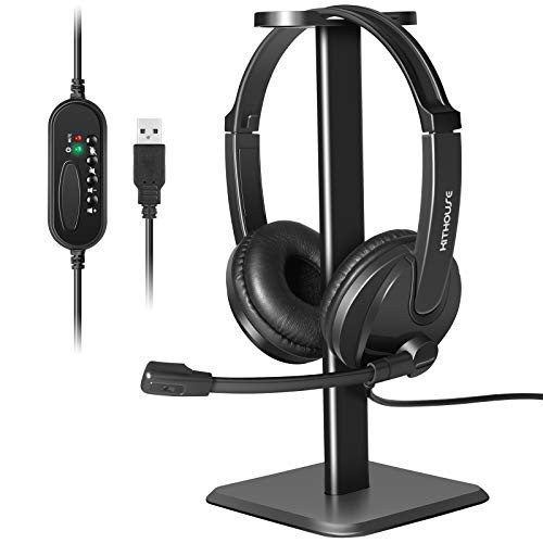 Kithouse USB Computer Headset Headphone with Microphone for Computer Laptop PC Wired Call Center Office Work Headset with Microphone Noise Cancelling Headset Headphone Stand Holder Kithouse USB Computer Headset Headphone with Microphone for Computer Laptop PC Wired Call Center Office Work Headset with Microphone Noise Cancelling Headset Headphone Stand Holder