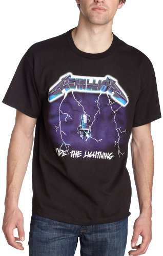Bravado Mens Metallica- Ride Lightning T-ShirtBlackLarge