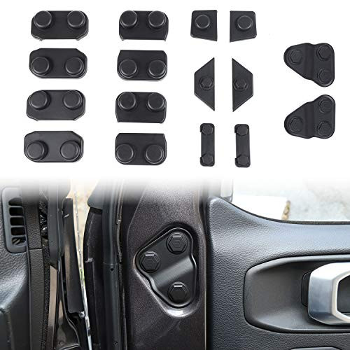Voodonala for Jeep JL Door Screw Protector Cover Trim for 2018-2020 Jeep Wrangler JL JLU Gladiator JT ABS Black 16pcs Voodonala for Jeep JL Door Screw Protector Cover Trim for 2018-2020 Jeep Wrangler JL JLU Gladiator JT ABS Black 16pcs