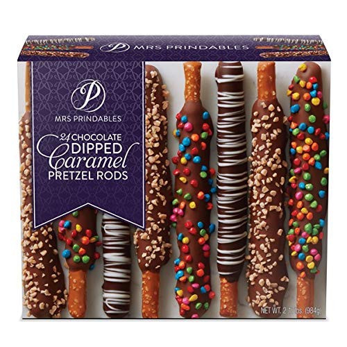 Mrs_ Prindables Chocolate Dipped Candied Caramel Pretzel Rods
