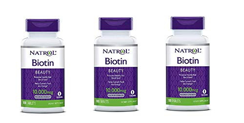 Natrol Biotin Beauty 10000 mcg Maximum Strength Tablets 100 ea Pack of 3 Natrol Biotin Beauty 10000 mcg Maximum Strength Tablets 100 ea Pack of 3