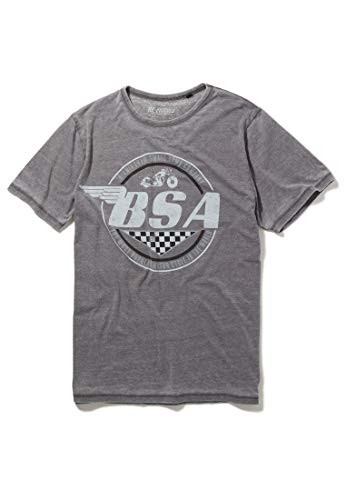 Recovered BSA Motorbike Wings Logo Mid Grey T-Shirt Size XL