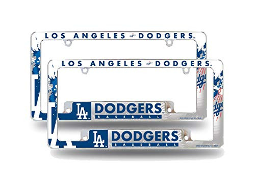 Rico Los Angeles LA Dodgers Set of 2 Chrome Metal License Plate Frames with an All Over Bold Full Frame Design Rico Los Angeles LA Dodgers Set of 2 Chrome Metal License Plate Frames with an All Over Bold Full Frame Design