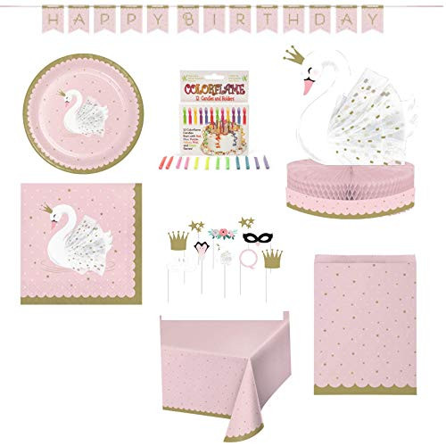Olive Occasions Swan Happy Birthday Disposable Paper Party Supplies 16 Dinner Plates 16 Lunch Napkins Centerpiece Banner Photo Props Table Cover Treat Bags 12 Candles Grandma Olives Recipe Olive Occasions Swan Happy Birthday Disposable Paper Party Supplies 16 Dinner Plates 16 Lunch Napkins Centerpiece Banner Photo Props Table Cover Treat Bags 12 Candles Grandma Olives Recipe