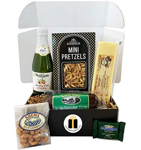 Gourmet Sausage and Cheese Gift Set - Meat and Cheese Gift Box - Great for Holiday Christmas Adults Secret Santa Winter - Sausage   Cheese