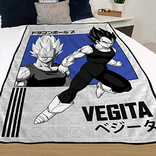 Dragon Ball Z Fleece Blanket Featuring Vegeta and his Super Saiyan Form 45 x 60 inches Shonen Jump Blanket Officially Licensed by Just Funky