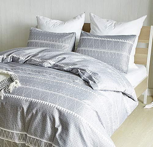 Britimes Duvet Covers Queen Size Queen Comforter Set riangle Striped Polka Dot Geometric Ultra Soft Microfiber Bedding Sets with 90x90 Inches Duvet Cover and 2 Pillowcases