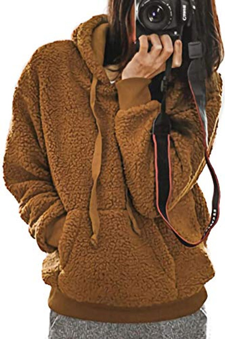 Alelly Womens Winter Fuzzy Fleece Coat Sherpa Teddy Bear Jacket Fluffy Sweater Hoodie Sweatshirt with Pockets Camel Alelly Womens Winter Fuzzy Fleece Coat Sherpa Teddy Bear Jacket Fluffy Sweater Hoodie Sweatshirt with Pockets Camel
