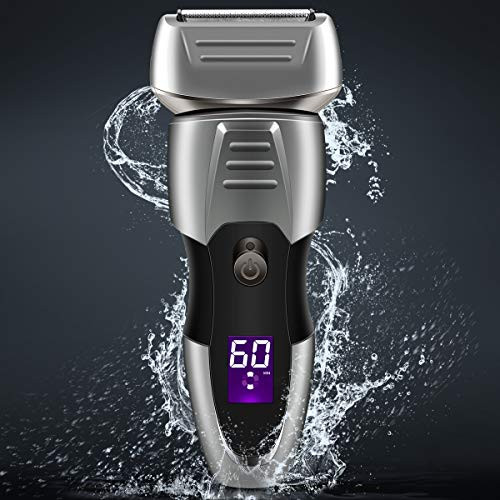 Electric Razor Electric Shavers for Men Dry Wet Waterproof Mens Foil Shaver Portable Facial Cordless Shaver Travel USB Rechargeable with Pop-up Trimmer Led Display for Shaving Husband Dad