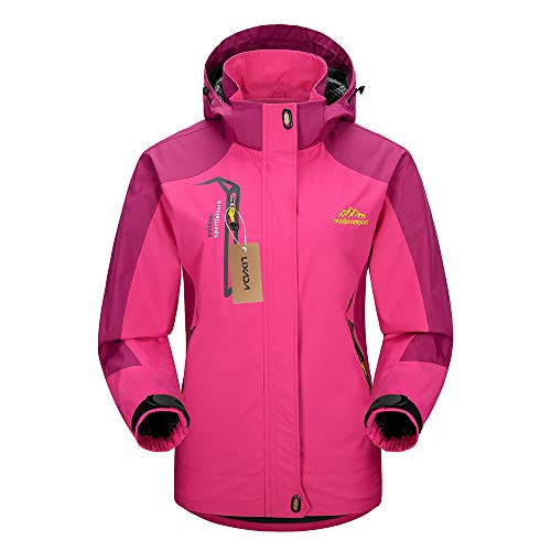 Lixada Womens Waterproof Hooded Jacket Waterproof Jacket Ski Jacket Winter Rain Jacket Raincoats