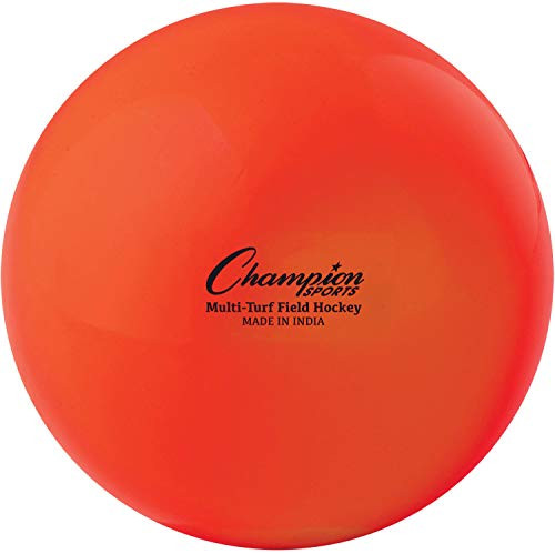 Champion Sports Field Hockey Balls Regulation Size 12-Pack 2_75 Each - Sports Practice Hockey Ball Set for Fields Grass Turf - Durable Bouncy Lightweight Bright Colored - Orange