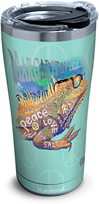 Tervis Margaritaville - Peace Love Salt Stainless Steel Insulated Tumbler with Clear and Black Hammer Lid 20oz Silver Tervis Margaritaville - Peace Love Salt Stainless Steel Insulated Tumbler with Clear and Black Hammer Lid 20oz Silver