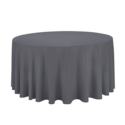LinenTablecloth Round Polyester Tablecloth, 70-Inch, Charcoal