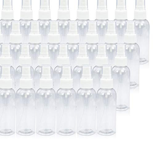 48pack 2oz60ml Fine Mist Spray Bottles Set Clear Empty Fine Mist Plastic Mini Travel Bottle Set Small Refillable Liquid Containers 48 Pack