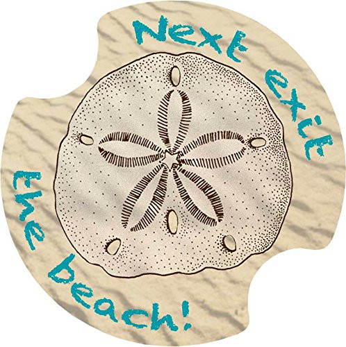 Thirstystone Next Exit the Beach Car Cup Holder Coaster, 2-Pack