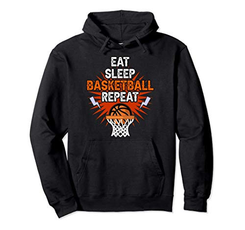 Eat Sleep Basketball Repeat Player Gift Funny Basketball Pullover Hoodie