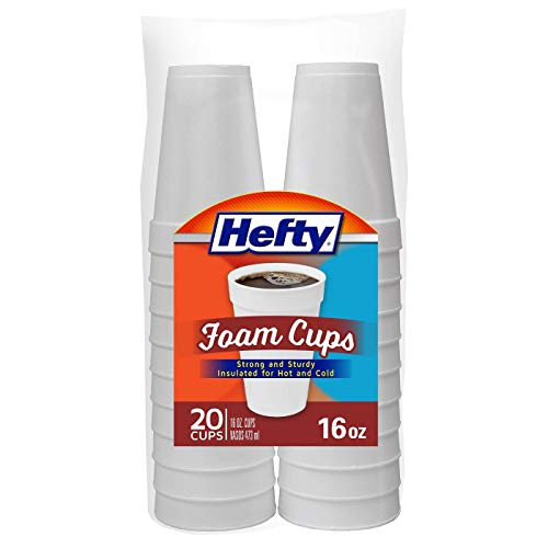 Hefty Disposable Foam Cups 16oz 20 Count Pack of 12