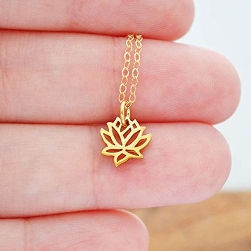 Lotus Flower Necklace Gold Lotus Necklace Long Necklaces for Women Gold Filled Jewelry 20 Lotus Flower Necklace Gold Lotus Necklace Long Necklaces for Women Gold Filled Jewelry 20
