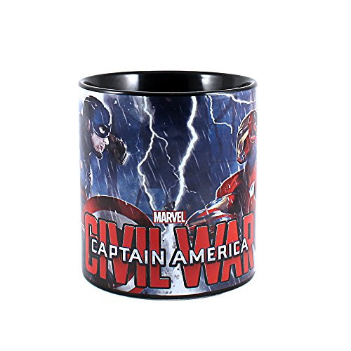 Silver Buffalo CW0134 Marvel Civil War Captain America vs. Iron Man Lightning Fight Jumbo Ceramic Mug, 20-Ounces