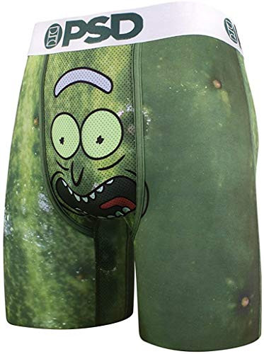 PSD Underwear Mens Rick and Morty H - Pickle Rick Boxer Briefs Green Small