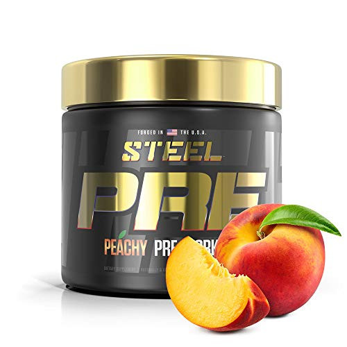 Steel Supplements PRE Pre Workout Powder Energy Drink Intensity Nootropic Focus 30 Servings Peachy