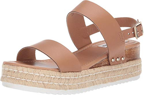 Steve Madden Womens Catia Wedge Sandal Natural Leather 6_5