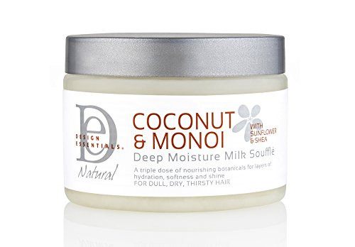 Design Essentials Deep Moisture Milk Souffle for Insane Softness and Moisture Penetration, Coconut & Monoi Collection-12oz.