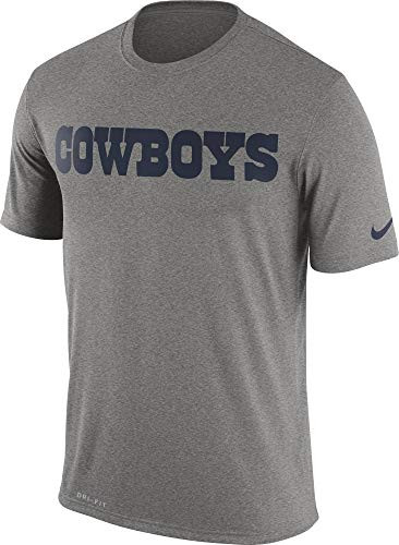 NFL Dallas Cowboys Mens Nike Legend Essential Wordmark 3 Tee Dark Heather Gray X-Large