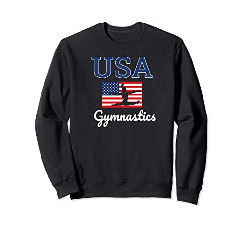 Girl Tumbling Team Gear Gymnast Gymnastics USA American Flag Sweatshirt Girl Tumbling Team Gear Gymnast Gymnastics USA American Flag Sweatshirt