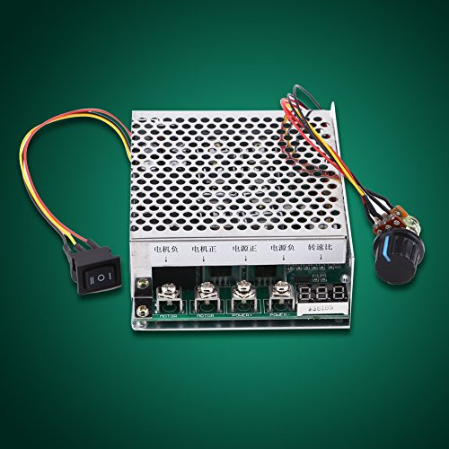 Yosoo Health Gear Motor Speed Controller 10V-55V 60A DC Stepless Motor Speed Controller Governor with Forward-Brake-Reverse Switch Adjustable Potentiometer and LED Display