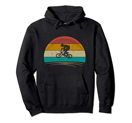 Vintage BMX Bike Rider Retro 70s Distressed BMX Bike Boy Men Pullover Hoodie