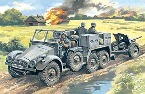 ICM 172 Scale Krupp L2H143 Kfz_69 with Pak 36 German Artillery Tractor - Plastic Model Building Kit  72461