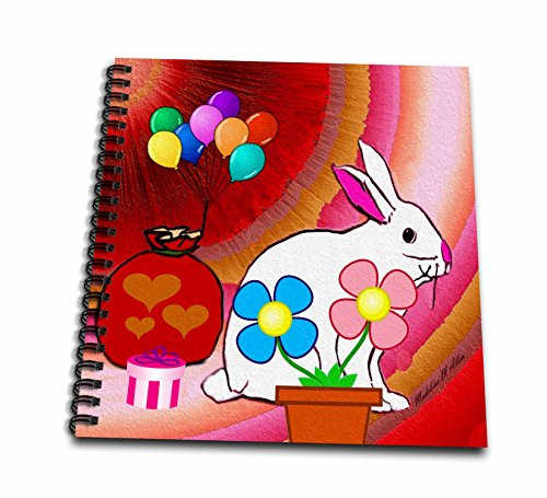 3dRose db-7143-2 Birthday Bunny-Memory Book 12 by 12-Inch