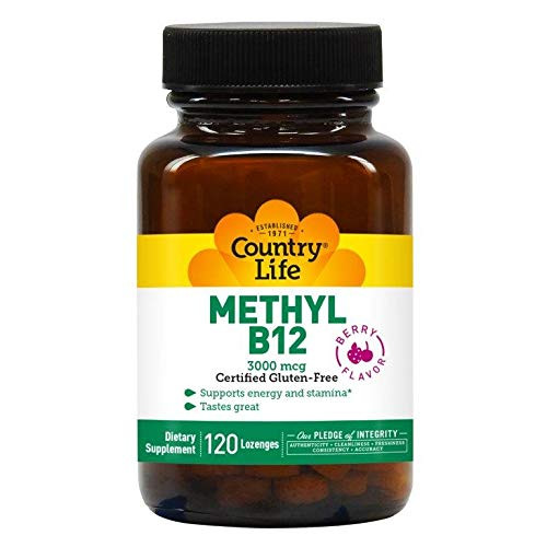 Country Life Superior B12-120 Sublingual Lozenges - 3000 mcg - Methyl B12 - Supports Energy and Stamina -Tastes Great