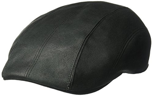 Henschel Mens Faux Leather Ivy Hat with Cotton Lining Black Medium