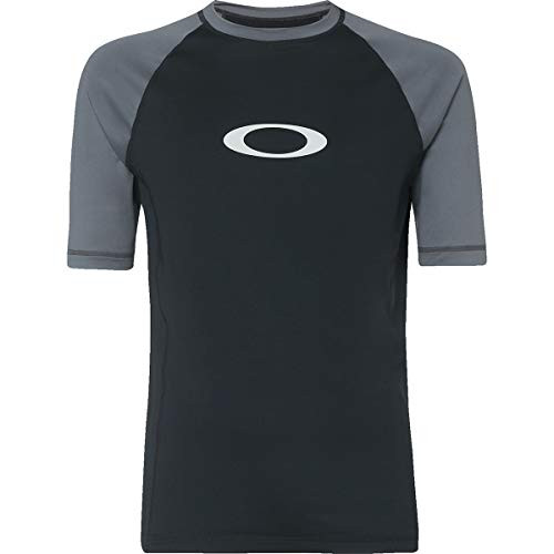 Oakley Mens Color Block Ss Rashguard Uniform Grey M