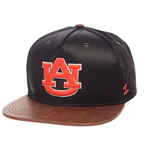 NCAA Zephyr Auburn Tigers Mens Tribute Heritage Collection Hat Adjustable Team ColorCracked Leather