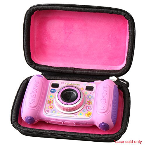 Aproca Hard Carrying Travel Case for VTech Kidizoom Camera Pix / VTech Kidizoom Duo by (black-pink inside)