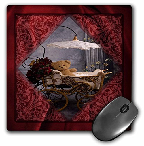 3dRose LLC 8 x 8 x 0.25 Inches Mouse Pad, Victorian Bear in A Buggy (mp_99537_1) 3dRose LLC 8 x 8 x 0.25 Inches Mouse Pad, Victorian Bear in A Buggy (mp_99537_1)
