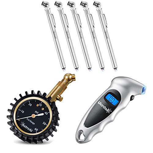 AstroAI Digital Tire Pressure Gauge 150 PSI Pencil Tire Pressure Gauge 10-75 PSI and Tire Pressure Gauge 0-60 PSI- Bundle