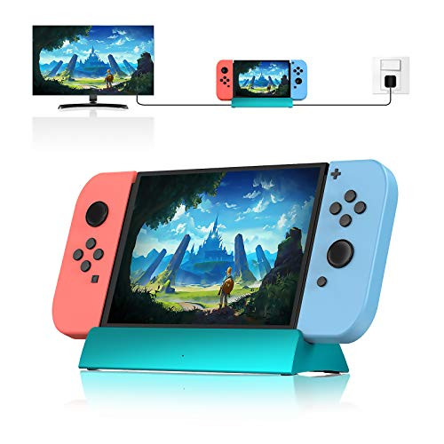 Switch TV Dock VOGEK Replacement for Nintendo TV Dock Station Portable Charging Docking Playstand for Nintendo Switch Charge and Play with Type C to HDMI TV Adapter USB 3_0 2_0Blue