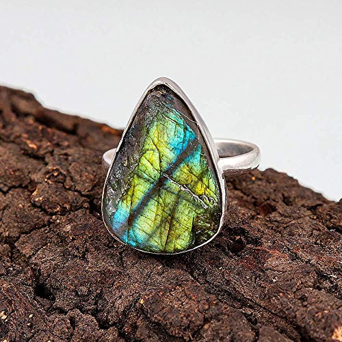 Natural Labradorite Bezel Rings in 925 Sterling silver For Women Personalized Gifts