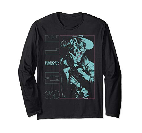 DC Comics The Joker Smile Dark Portrait Long Sleeve T-Shirt