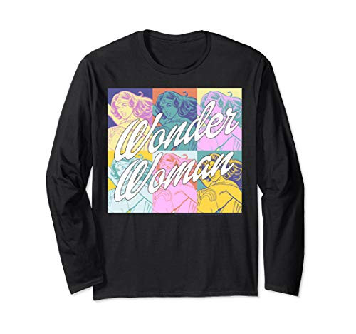 DC Comics Wonder Woman Retro Pop Art Long Sleeve T-Shirt DC Comics Wonder Woman Retro Pop Art Long Sleeve T-Shirt