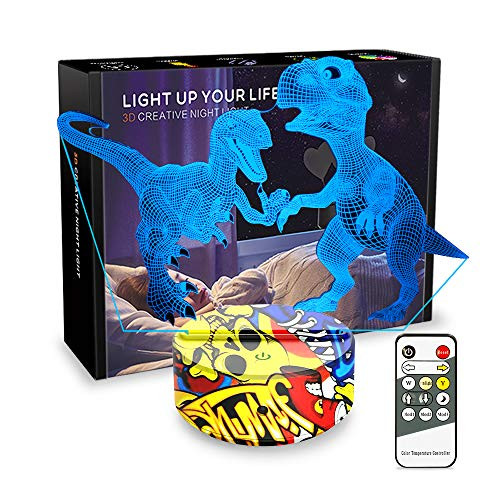 Night Lights for Kids Dinosaur Lamp 3D Kids Night Light 7 Colors Change Dinosaur Toys with Remote Control Christmas Birthday Gifts for Girls Boys Kids Baby Lover (Indoraptor+Dino) Night Lights for Kids Dinosaur Lamp 3D Kids Night Light 7 Colors Change Dinosaur Toys with Remote Control Christmas Birthday Gifts for Girls Boys Kids Baby Lover (Indoraptor+Dino)
