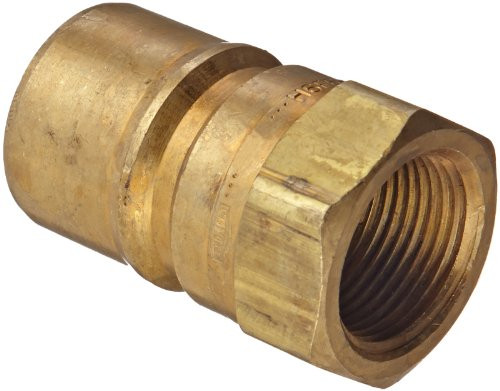 Dixon Valve H6F6-B Brass ISO-B Interchange Hydraulic Fitting Nipple 34 Coupling x 34 - 14 NPTF Female
