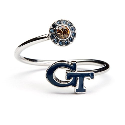 Stone Armory Georgia Tech Ring  Georgia Yellow Jackets Ring - Blue Block GT with Crystal  Officially Licensed Georgia Tech Jewelry  GT Gifts  Georgia Tech Gifts  Georgia Tech Jewelry