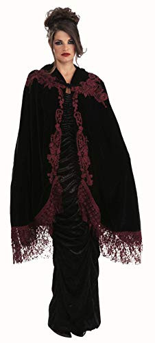Forum Novelties Womens 45-Inch Velvet Lace Vampiress Cape Black One Size