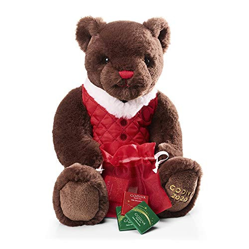 Godiva Chocolatier Limited-Edition 2020 Teddy Bear   Assorted Gourmet Chocolate Squares 6-Ct_