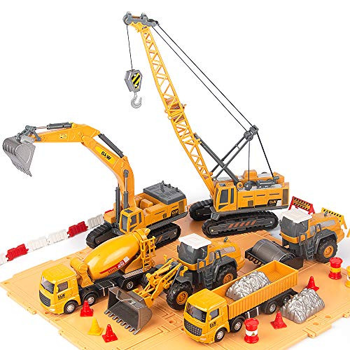 duturpo 155 Scale Construction Trucks Vehicles Toys Kids Construction Site Playset Crane Excavator Dump Truck Bulldozer Roller Cement Gift for Age 3 Years and Up Boys Girls Children duturpo 155 Scale Construction Trucks Vehicles Toys Kids Construction Site Playset Crane Excavator Dump Truck Bulldozer Roller Cement Gift for Age 3 Years and Up Boys Girls Children